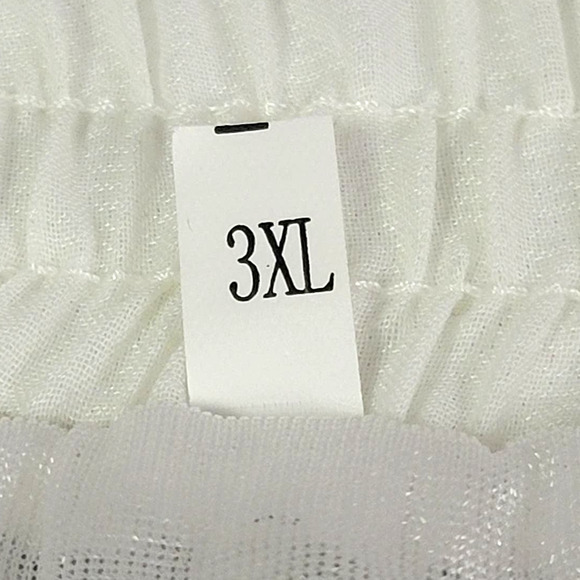 Flowing Skirt with Peacock Feathers and  Beaded Drawstring 3X - Picture 7 of 8